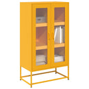 vidaXL Highboard Mustársárga 68x39x123 cm Acél