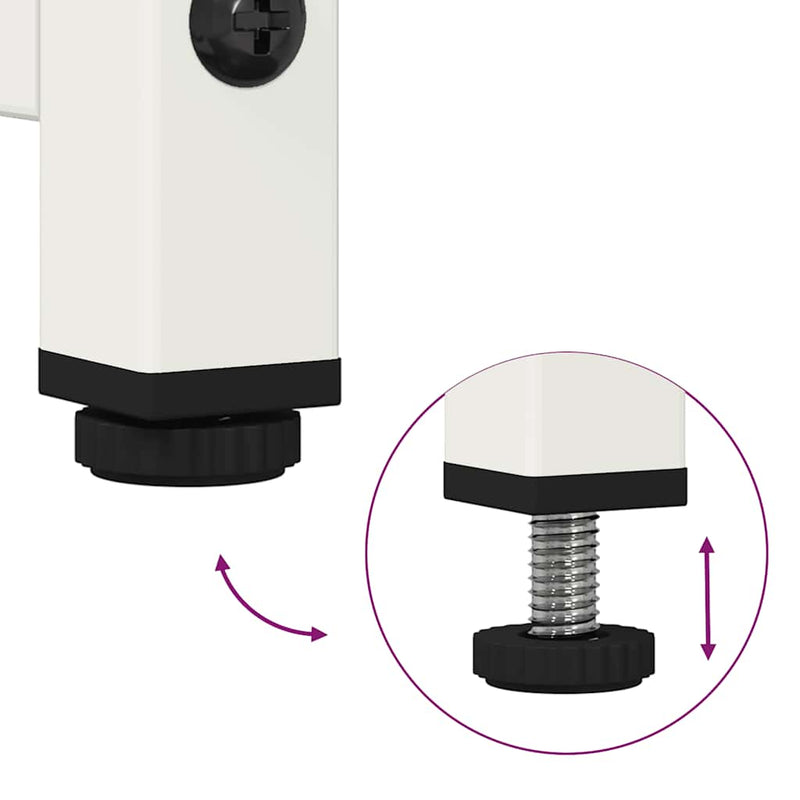 vidaXL Magastábla Fehér 68x39x123 cm Acél