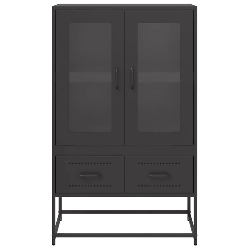 vidaXL fekete acél magasszekrény 68x39x111,5 cm