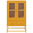 vidaXL mustársárga acél tálalószekrény 68x39x111,5 cm