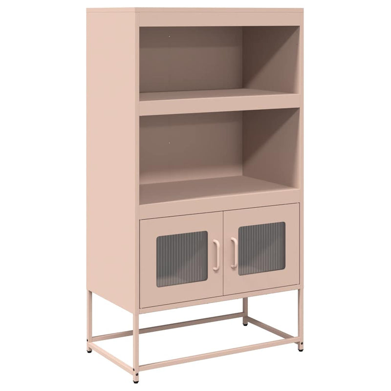 vidaXL Highboard rózsaszín 68x39x123 cm Acél