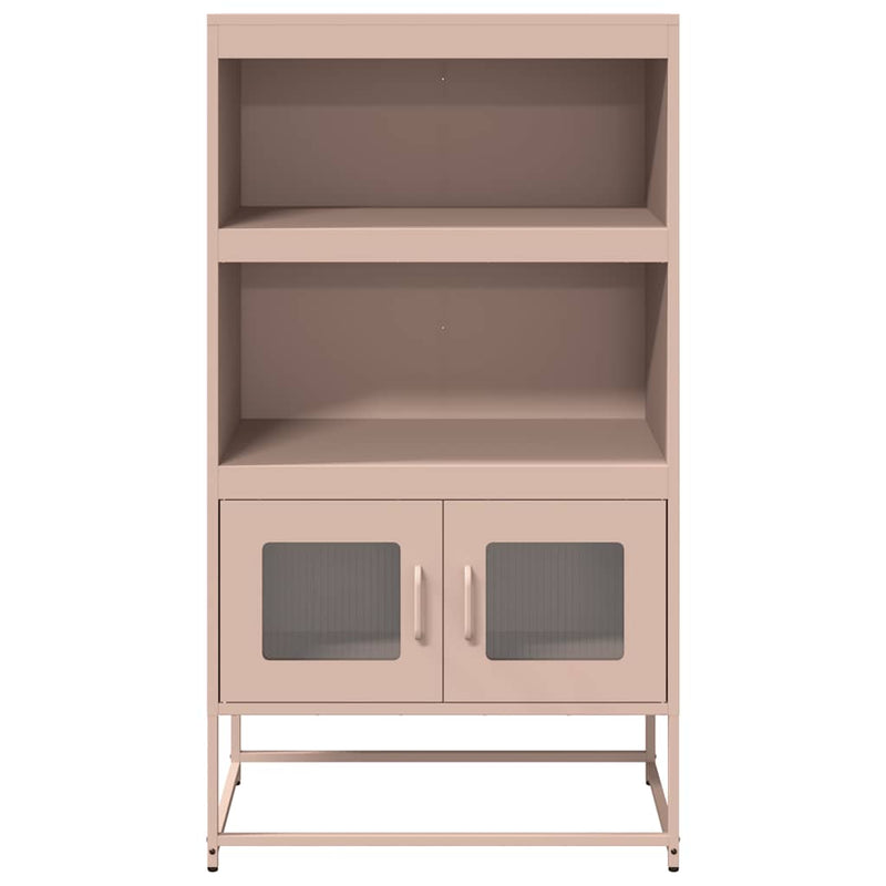 vidaXL Highboard rózsaszín 68x39x123 cm Acél
