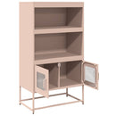 vidaXL Highboard rózsaszín 68x39x123 cm Acél