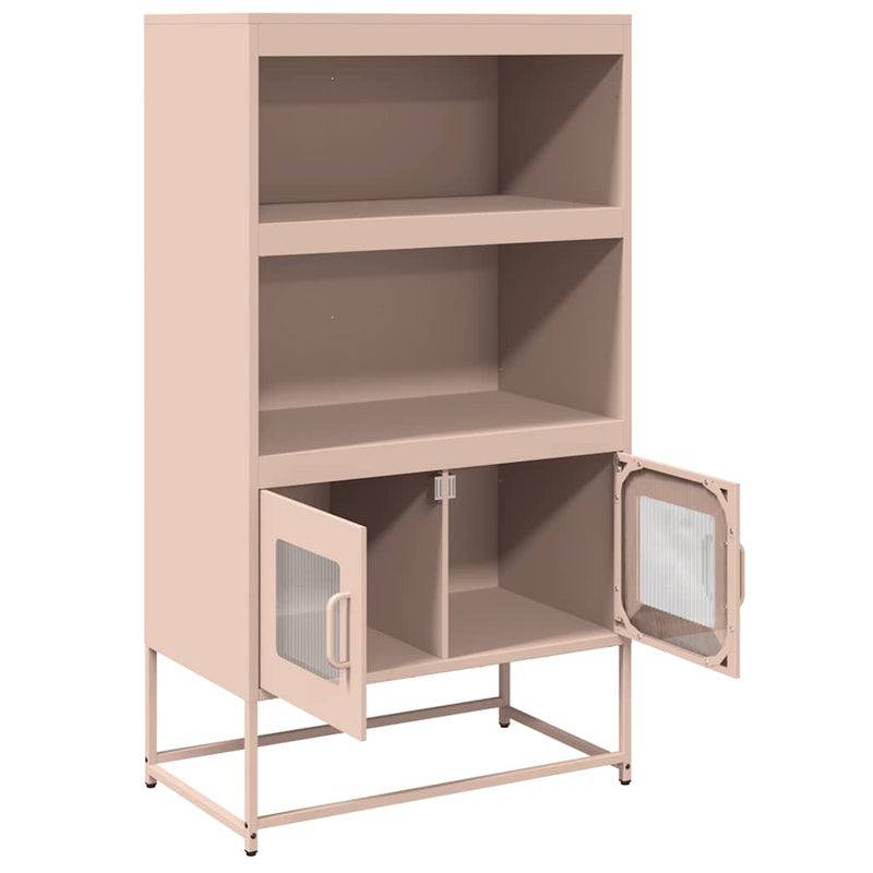 vidaXL Highboard rózsaszín 68x39x123 cm Acél