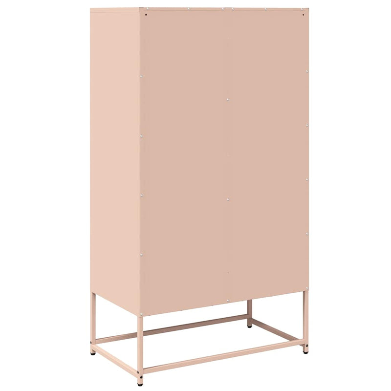 vidaXL Highboard rózsaszín 68x39x123 cm Acél
