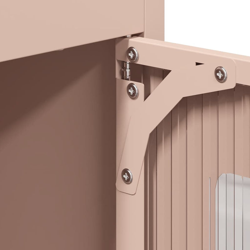 vidaXL Highboard rózsaszín 68x39x123 cm Acél