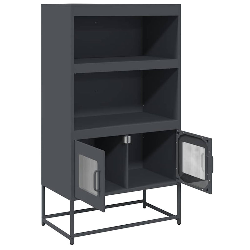 vidaXL Highboard antracit 68x39x123 cm Acél