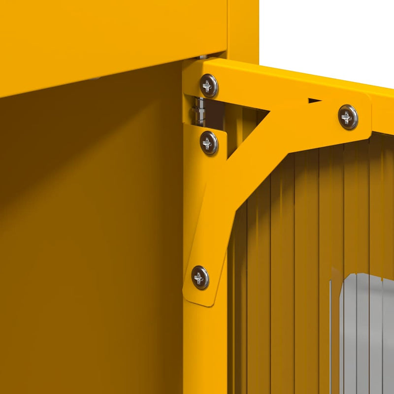 vidaXL Highboard Mustársárga 68x39x123 cm Acél