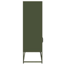 vidaXL Highboard olívazöld 68x39x123 cm Acél