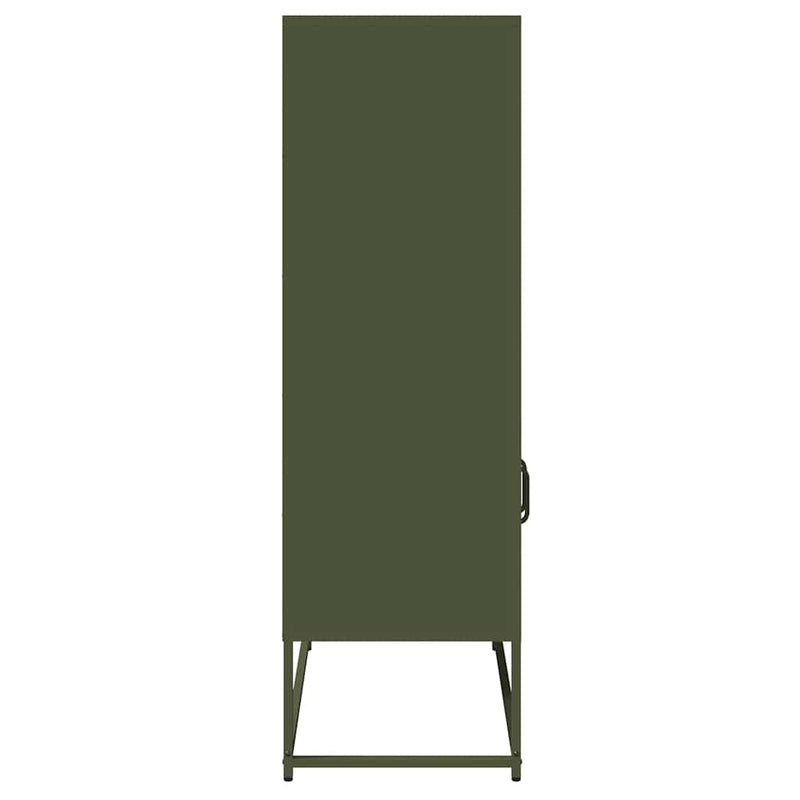 vidaXL Highboard olívazöld 68x39x123 cm Acél