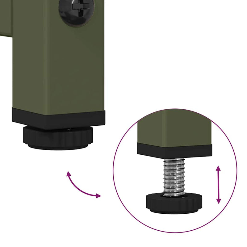 vidaXL Highboard olívazöld 68x39x123 cm Acél