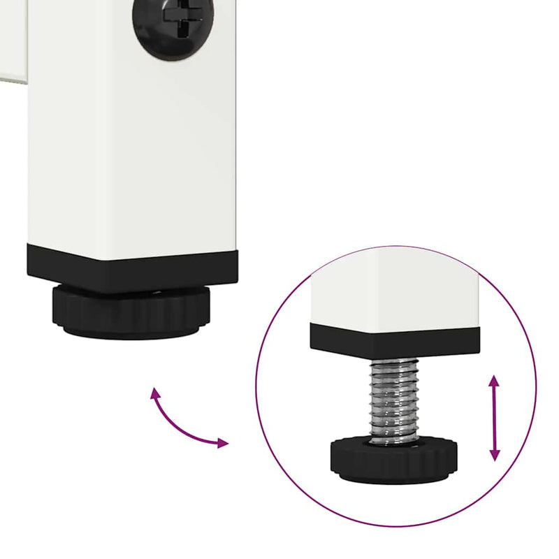 vidaXL Magastábla Fehér 68x39x123 cm Acél