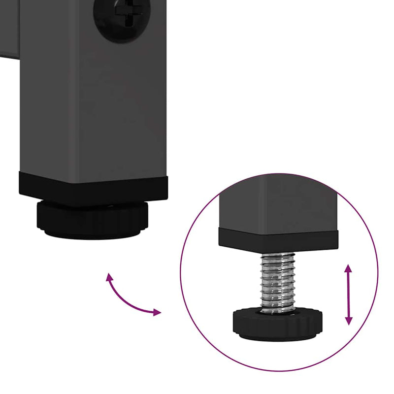 vidaXL Magastábla Fekete 68x39x107 cm Acél