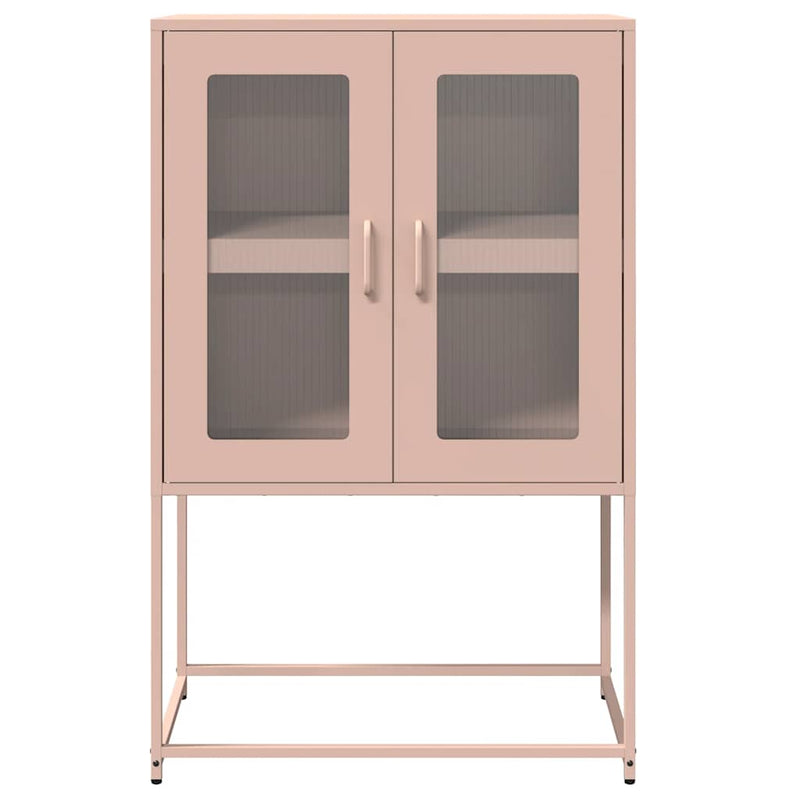 vidaXL Highboard rózsaszín 68x39x107 cm Acél