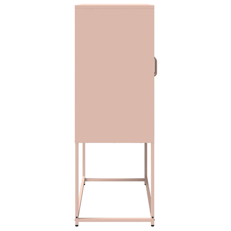 vidaXL Highboard rózsaszín 68x39x107 cm Acél