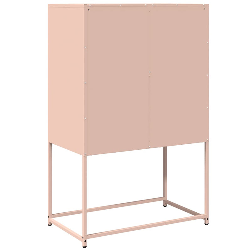 vidaXL Highboard rózsaszín 68x39x107 cm Acél