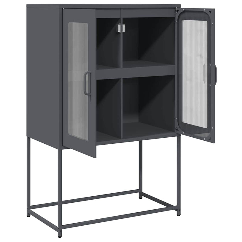 vidaXL Highboard antracit 68x39x107 cm Acél