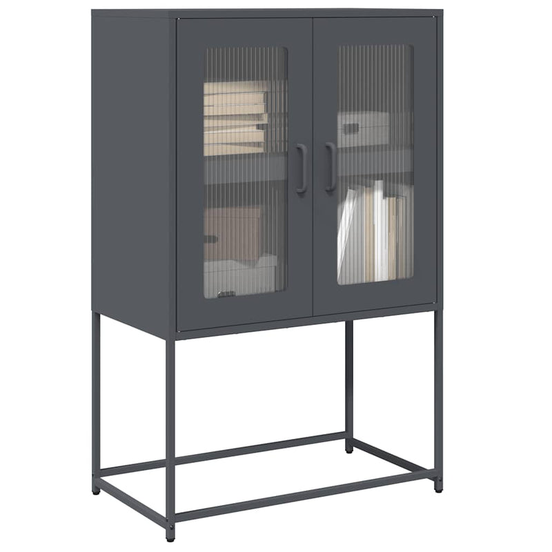 vidaXL Highboard antracit 68x39x107 cm Acél