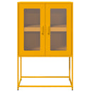 vidaXL Highboard Mustársárga 68x39x107 cm Acél