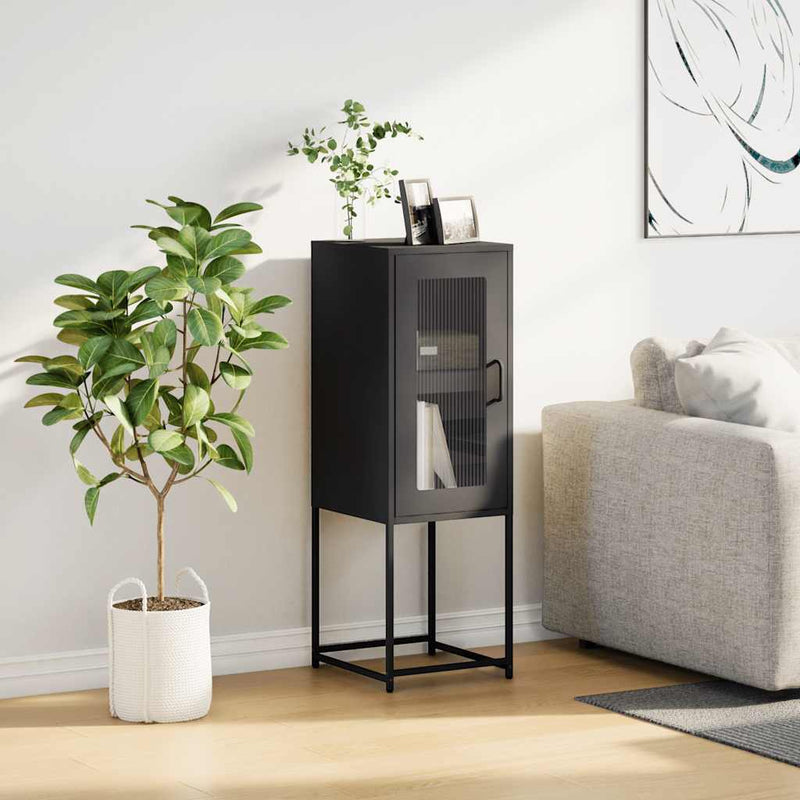 vidaXL rózsaszín hidegen hengerelt acél tálalószekrény 36x39x107 cm