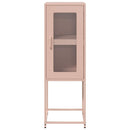 vidaXL rózsaszín hidegen hengerelt acél tálalószekrény 36x39x107 cm