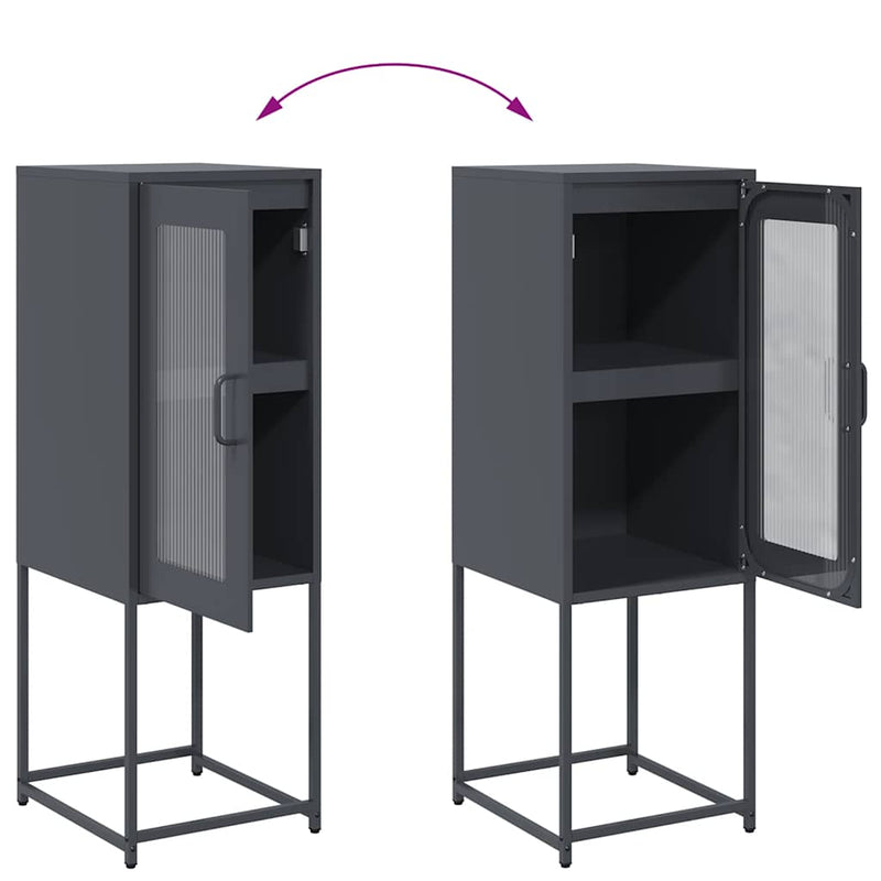 vidaXL antracit hidegen hengerelt acél tálalószekrény 36x39x107 cm