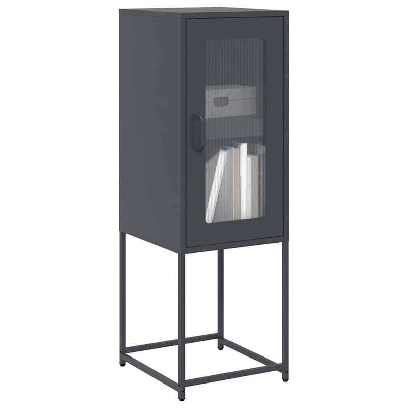vidaXL antracit hidegen hengerelt acél tálalószekrény 36x39x107 cm