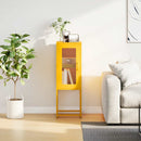 vidaXL mustársárga hidegen hengerelt acél tálalószekrény 36x39x107 cm