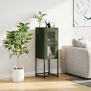 vidaXL olívazöld hidegen hengerelt acél tálalószekrény 36x39x107 cm