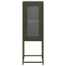 vidaXL olívazöld hidegen hengerelt acél tálalószekrény 36x39x107 cm