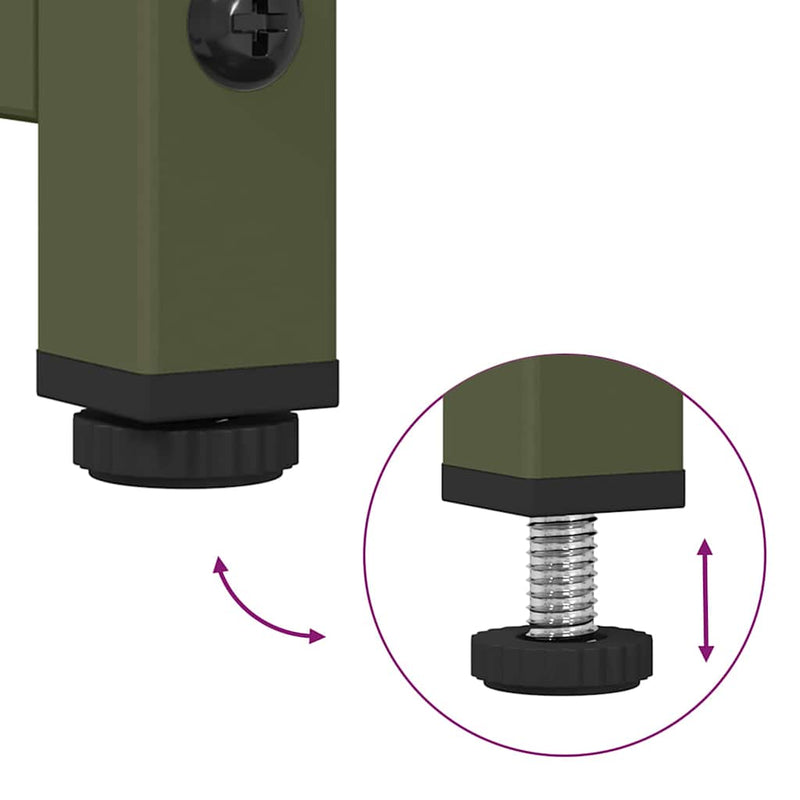 vidaXL olívazöld hidegen hengerelt acél tálalószekrény 36x39x107 cm
