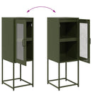 vidaXL olívazöld hidegen hengerelt acél tálalószekrény 36x39x107 cm