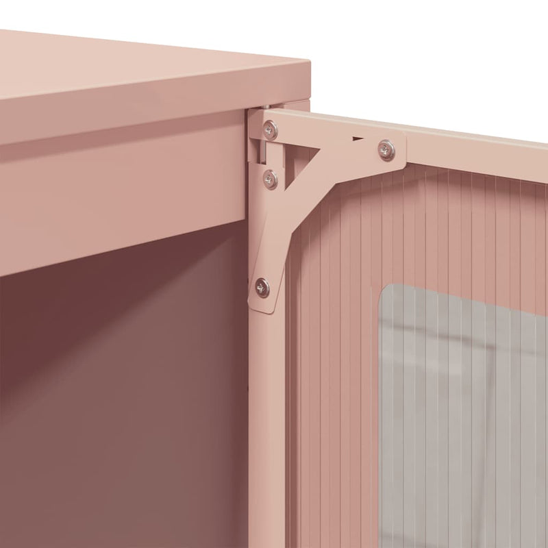 vidaXL rózsaszín hidegen hengerelt acél tálalószekrény 100,5x39x107 cm