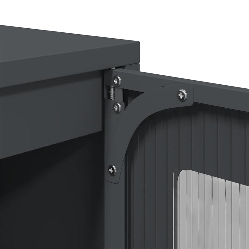 vidaXL antracit hidegen hengerelt acél tálalószekrény 100,5x39x107 cm