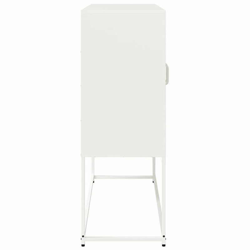 vidaXL fehér hidegen hengerelt acél tálalószekrény 100,5 x 39 x 107 cm