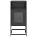 vidaXL fekete hidegen hengerelt acél éjjeliszekrény 36x39x78 cm