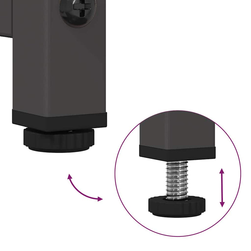 vidaXL fekete hidegen hengerelt acél éjjeliszekrény 36x39x78 cm