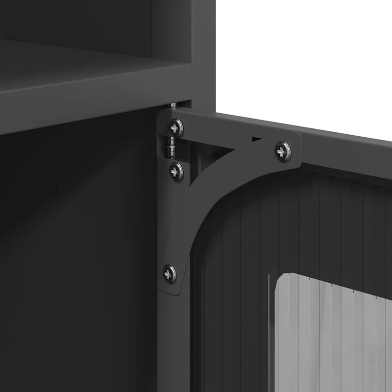 vidaXL fekete hidegen hengerelt acél éjjeliszekrény 36x39x78 cm