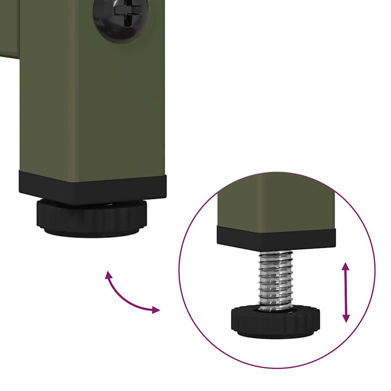 vidaXL olívazöld hidegen hengerelt acél éjjeliszekrény 36x39x78 cm