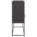 vidaXL fekete hidegen hengerelt acél tálalószekrény 100,5x39x107 cm