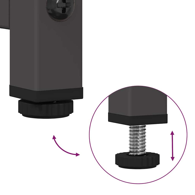 vidaXL fekete hidegen hengerelt acél tálalószekrény 100,5x39x107 cm