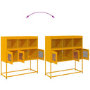 vidaXL mustársárga hideghengerelt acél tálalószekrény 100,5x39x107 cm