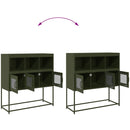 vidaXL olívazöld hidegen hengerelt acél tálalószekrény 100,5x39x107 cm