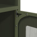 vidaXL olívazöld hidegen hengerelt acél tálalószekrény 100,5x39x107 cm