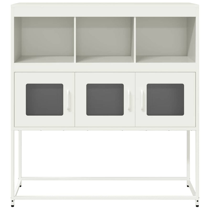 vidaXL fehér hidegen hengerelt acél tálalószekrény 100,5 x 39 x 107 cm