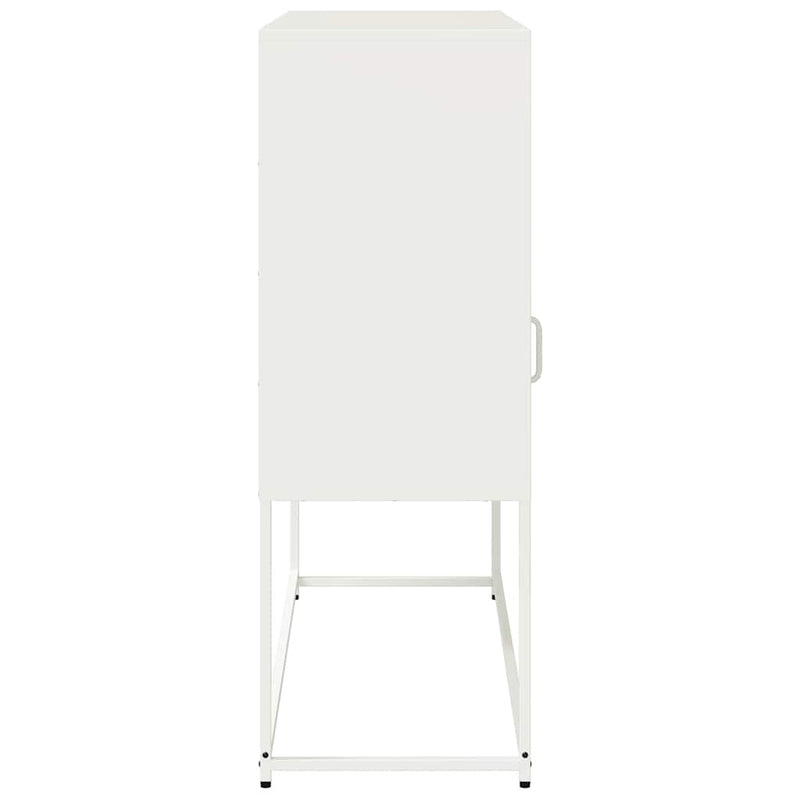 vidaXL fehér hidegen hengerelt acél tálalószekrény 100,5 x 39 x 107 cm