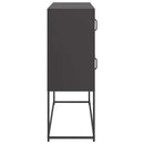 vidaXL fekete hidegen hengerelt acél tálalószekrény 100,5x39x107 cm