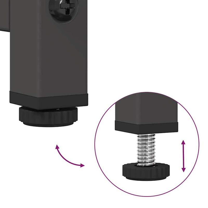 vidaXL fekete hidegen hengerelt acél tálalószekrény 100,5x39x107 cm