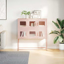 vidaXL rózsaszín hidegen hengerelt acél tálalószekrény 100,5x39x107 cm