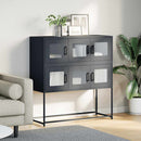 vidaXL antracit hidegen hengerelt acél tálalószekrény 100,5x39x107 cm